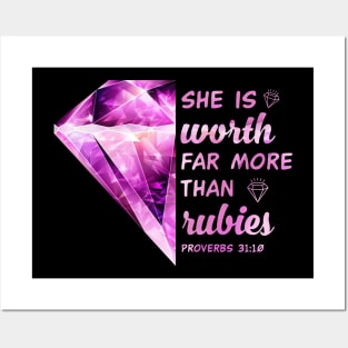 She Is Worth Far More Than Rubies Christian Mothers Day Posters and Art